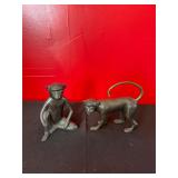 Pair of Cast Metal Monkey Figurines