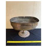 Silver-Plated Oval Pedestal Bowl