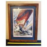 Framed Willard Bond Marine Sailing Print