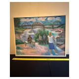 Oil Painting Depicting a River Scene