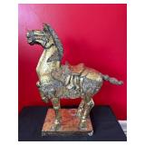 Gold-Tone Painted Horse Sculpture