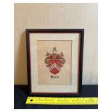 Framed Davis Family Coat of Arms Artwork