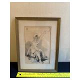 Sketch Signed by Artist; ï¿½Figures in Moonlight'
