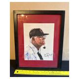 Framed Coach Portrait With Signature and Red Mat