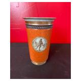 Orange Crackle Vase by Poole Pottery