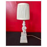Porcelain Cherub Table Lamp with Fabric Shade