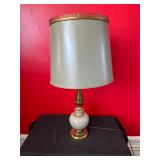 Brass and Ceramic Table Lamp with Drum Shade