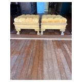 Pair of Tufted Upholstered Ottomans