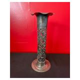 Silver-Plated Pierced Decorative Bud Vase