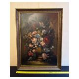 Framed Floral Oil Painting Attributed to ï¿½Henryï¿½