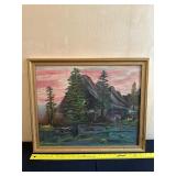 Framed Artwork by Jim Dï¿½Leno with Nature Scene