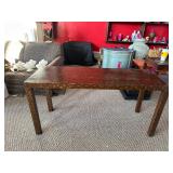 Rectangular Table With Textured Brown Finish