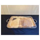 Silver-Plated Serving Tray with Handles