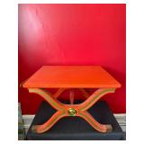 Orange and Gold X-Base Accent Table