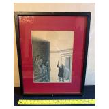 Framed Illustration with Red Matting