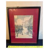 Framed Historical Print with Artist Signature
