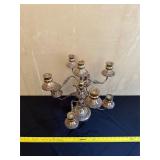 Set of Ornate Silver-Tone Candelabras