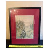 Print Depicting Soldiers with Artist Signature