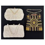 Lot of Three Beaded Evening Bags