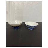 Pair of Japanese Porcelain Bowls with Markings