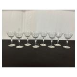 Set of Eight EtchedStemmed Glasses
