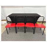 Set of Four Cosco Folding Chairs with Red Seats