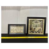 Pair of Framed Bathroom-Themed Decorations