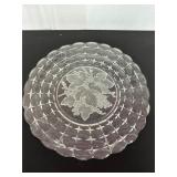 Clear Glass Plate with Grape Vine Design