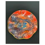 Decorative Handblown Glass Bowl in Vibrant Tones