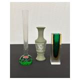 Collection of Three Decorative Glass & Vases