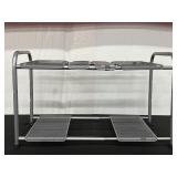 Metal Mesh Two-Tier Storage Rack