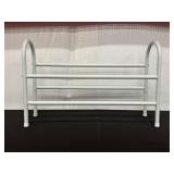 White Metal Adjustable Shoe Rack