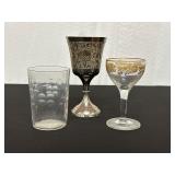 Set of Three Decorative Drinkware Pieces
