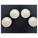 Set of 4 Ceramic Bowls With Border Design