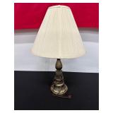 Metal Table Lamp with Pleated Fabric Shade