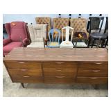 Mid-Century Wooden Dresser with Attachable Mirrors