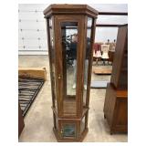 Wooden Hexagonal Display Cabinet with Lighting