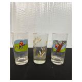 Set of 3 Clear Drinking Decorative Glasses