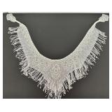 Beaded Lace Shawl with Fringe Detailing