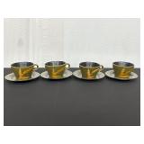 Set of Four Pier 1 Tea Cups and Saucers