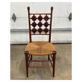 Wooden Side Chair with Decorative Back