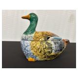 Ceramic Mallard Duck Soup Tureen with Lid