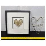 Framed Heart Art and Wire Love Ornament