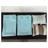 Set of Curtains and Decorative Pillows