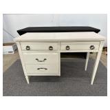 White Wooden Desk with Multiple Drawers