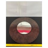 Round Wall Mirror with Dark Finish