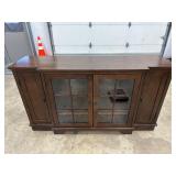 Wooden Storage Console w Glass Doors and Shelfs