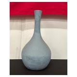 Gray Ceramic Vase with Tall Narrow Neck