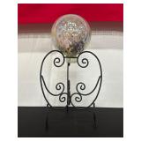 Iridescent Globe w Stand & 7-Foot Shepards Hook
