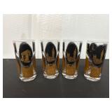 Set of 4 Souvenir Glasses Featuring Landmarks